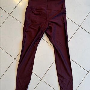 Athleta Women High Waist Elation Burgundy Leggings